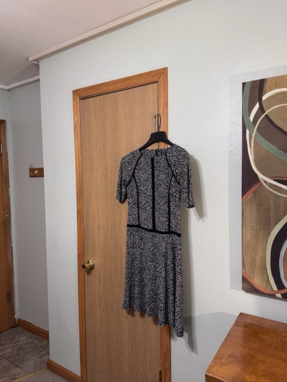 American Living Size 8 Multi-Color w/Geometric Print Knee-Length A-Line Dress